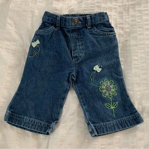 3 for $20 Baby Girl Floral Embroidered Jeans Sz 18m